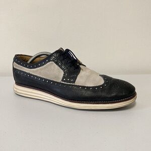 Cole Haan Grand OS Leather Two Tone Wing Tip Oxford Sneaker C13995